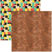 Seize the Day Collection, Overcome, brick wall, double-sided, scrapbook paper (Reminisce)<br><font color=red>25% off</font>