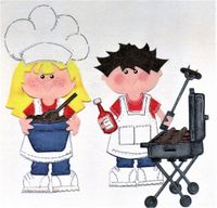 Barbeque, Stick Kids, scrapbook die cuts (Stamping Station)