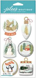Ornament Snow Globes, Christmas 3D scrapbook stickers, Le Grande (Jolee's Boutique)