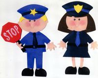 Police Kids, Stick Kids, scrapbook die cuts (Stamping Station)