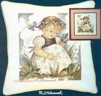 Lily of the Valley, 12x12", framed or pillow, Hummel cross stitch kit (Needle Treasures, JCA)