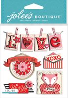 Valentine Words, love 3D scrapbook stickers (Jolee's Boutique)<br><font color=red>33% off</font>