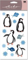 Sparkly Penguins, 4" x 7" scrapbook stickers (Sticko)<br><font color=red>25% off</font>