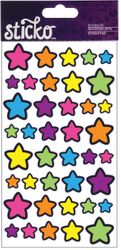 Technicolor Stars, 4" x 7" scrapbook stickers (Sticko)<br><font color=red>25% off</font>
