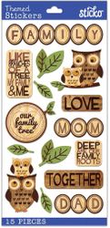 Wood Family, 4" x 7" scrapbook stickers (Sticko)<br><font color=red>25% off</font>