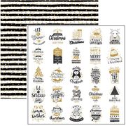 Christmas Greetings Collection, Gold Dots, double-sided, scrapbook paper (Reminisce)<br><font color=red>25% off</font>