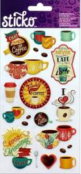 Coffee & Latte, 3D scrapbook stickers (Sticko) 