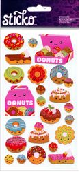 Donut Characters, scrapbook stickers (Sticko) 