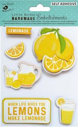 Lemon and Lemonade, 3D Scrapbook stickers, 7/pk (Little Birdie)