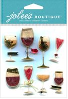 Wine Glass Domes, drink 3D scrapbook stickers (Jolee's Boutique)