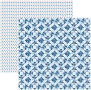 Stitch 'n' Sew Collection, Blue Quilt, double-sided, scrapbook paper (Reminisce)<br><font color=red>25% off</font>