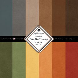 Earth Tones double-sided scrapbook paper pack, 12 sheets (Scrapbook Customs)