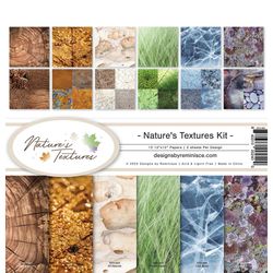 Nature's Textures Collection Kit, 12 double-sided scrapbook papers (Reminisce)