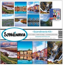 Scandinavia Collection Kit, 8 double-sided scrapbook papers & sticker sheet (Reminisce)
