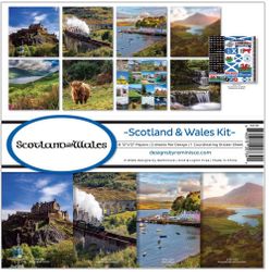 Scotland & Wales Collection Kit, 8 double-sided scrapbook papers & sticker sheet (Reminisce)