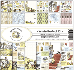 Winnie the Pooh Kit, 12 scrapbook papers, 12x12" (Reminisce Collection)