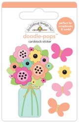 Doodle Pops, Butterfly Bouquet, Hello Again, 3-D scrapbook sticker (Doodlebug Designs)