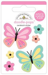 Doodle Pops, Butterfly Kisses, 3-D scrapbook sticker (Doodlebug Designs)