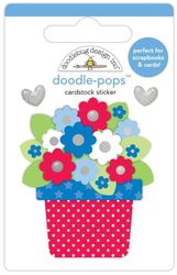 Doodle Pops, Festive Floral, patriotic, 3-D scrapbook sticker (Doodlebug Designs)