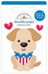 Doodle Pops, Hometown USA, Patriotic Puppy, 3-D scrapbook sticker (Doodlebug Designs)