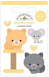 Doodle Pops, Playful Pals, cats, 3-D scrapbook stickers (Doodlebug Designs)