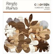 Color Vibe Cardstock Flowers Bits & Pieces 143/Pkg, Wood Die Cuts (SImple Stories)<br><font color=red>25% off</font>