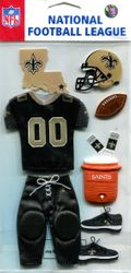 New Orleans Saints, 3-D National Football League Uniform Stickers, NFLJB025 Jolee's Boutique NFL scrapbook (EK Success)<br><font color=red>RARE - LIMITED QUANTITIES</font> 