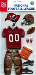 Tampa Bay Buccaneers, 3-D National Football League Uniform Stickers, NFLJB031 Jolee's Boutique NFL scrapbook (EK Success)<br><font color=red>RARE - LIMITED QUANTITIES</font> 