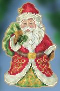Jim Shore, Gift Bearing Santa, Christmas Counted Cross Stitch Perforated Paper Kit, 5"x3.5" (Mill Hill)