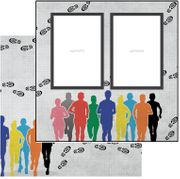 Running, Quick Page, right side, sports double-sided scrapbook paper (Scrapbook Customs)