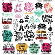 Namaste, 12x12" Yoga cardstock scrapbook stickers (Reminisce)