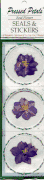 Pressed Petals, real flowers, Seals & Stickers,  Purple Flowers<br><font color=red>50% off</font>