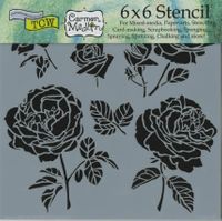 Cabbage Roses Stencil, 6x6" (Crafter's Workshop)<br><font color=red>50% off</font>