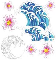 Hibiscus and Waves, 3-D scrapbook stickers (Jolee's Boutique)<br><font color=red>50% off</font>