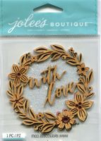 Laser-Cut Wood, Floral Love Wreath, 3-D Scrapbook Stickers (Jolee's Boutique)<br><font color=red>50% off</font>