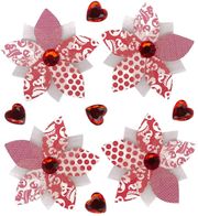 Red Patterned Flowers, 3-D scrapbook stickers (Jolee's Boutique)<br><font color=red>50% off</font>