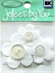 Button Flower, White, flower scrapbook embellishments (Jolee's by You) 