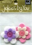 Felt Button Flowers, PInk & Purple, flower scrapbook embellishments (Jolee's by You)