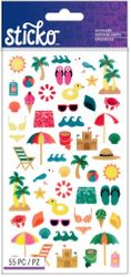 Mini Beach Travel Icons, 4x7" scrapbook stickers (Sticko)<br><font color=red>33% off</font>