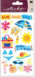 Sun, Surf & Sand, 4" x 7" scrapbook stickers (Sticko)<br><font color=red>25% off</font>
