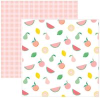 Sunshine on My Mind Collection, Sun & Fun, Summer fruits, double-sided scrapbook paper (Pinkfresh Studio)