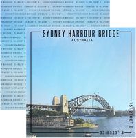 Australia, Sydney Harbour Bridge, double-sided Coordinates scrapbook paper (Scrapbook Customs) 