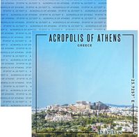 Greece, Acropolis of Athens, double-sided Coordinates scrapbook paper (Scrapbook Customs)