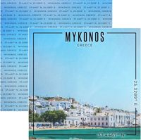 Greece, Mykonos, double-sided Coordinates scrapbook paper (Scrapbook Customs) 