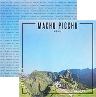 Peru, Machu Picchu, double-sided Coordinates scrapbook paper (Scrapbook Customs) 