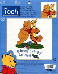 Pooh: Friends are for Leaning, 6x8" cross stitch kit (Disney & Leisure Arts)<br><font color=red>ALMOST SOLD OUT</font>