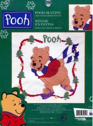 Pooh Skating, 7.5"x7.5" counted cross stitch kit (Disney & Leisure Arts)