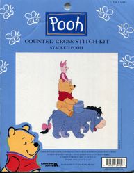 Pooh: Stacked Pooh: Eeyore, Pooh & Piglet, 11x9" cross stitch kit (Disney & Leisure Arts)<br><font color=red>ALMOST SOLD OUT</font>