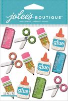 School Supplies, 3D scrapbook stickers (Jolee's Boutique) 