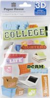 Off to College, 3-D scrapbook stickers, 7x4" (Paper House)